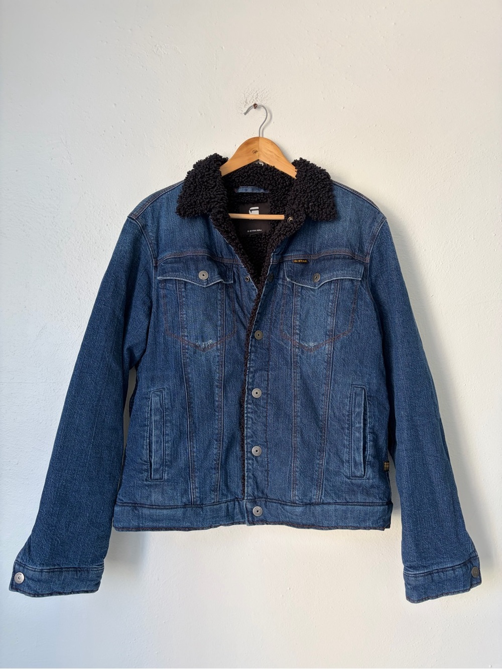 G-Star Blue Denim Sherpa Lined Jacket